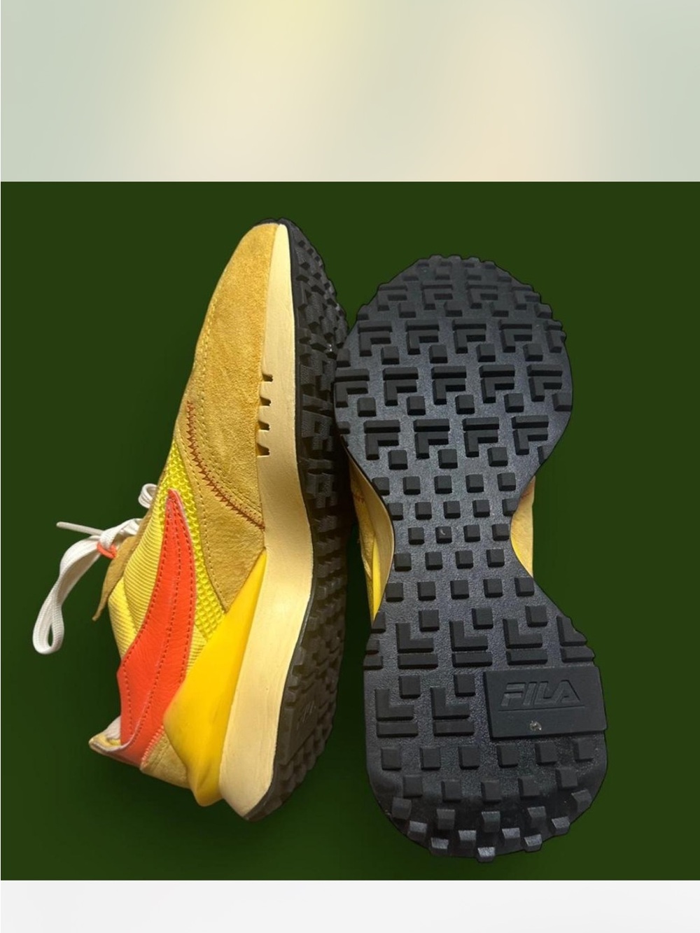 Fila Yellow and Orange Retro Runner Sneakers - Picture 3 of 5